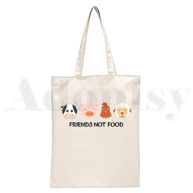 Vegan Print Tote Bag