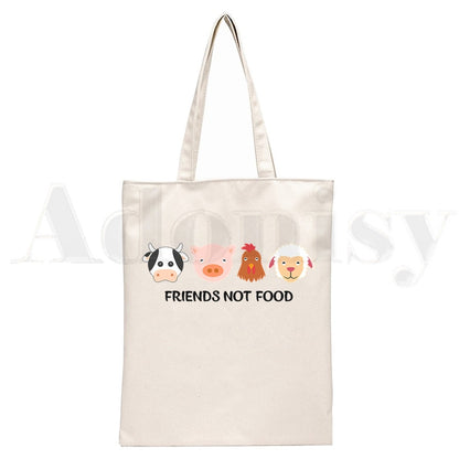 Vegan Print Tote Bag