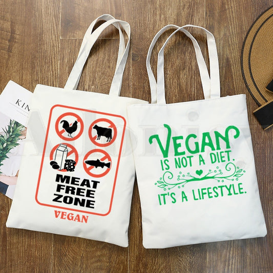 Vegan Print Tote Bag